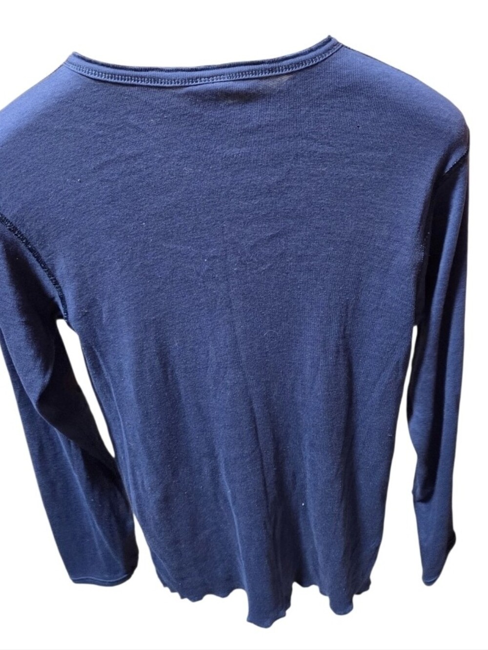 Vintage Champion Notre Dame Blue Henley Shirt Size Medium Made In USA - Picture 2 of 8